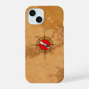 Woman Diver And Compass iPhone 15 Case
