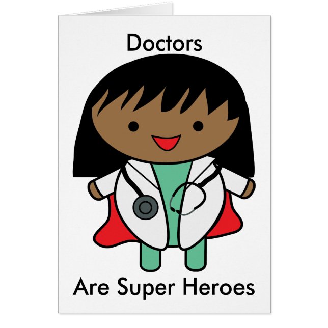 Woman Doctor Black Super Hero Personalise (Front)