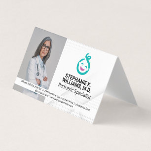 Woman Doctor Paediatrics Baby Logo Business Card