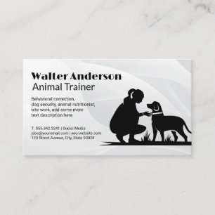 Woman Dog Trainer   Animal Services Business Card