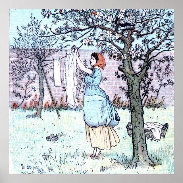 Woman doing laundry poster (Front)