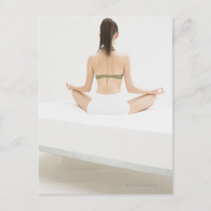 Woman doing yoga postcard