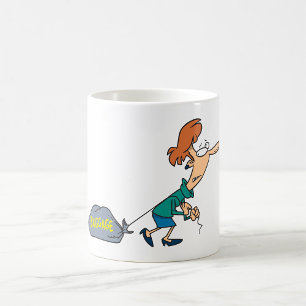 Woman Dragging Baggage Coffee Mug