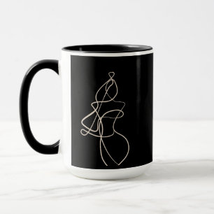 Woman Drawing. Line Art  Mug