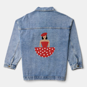 Woman dressed in a flamenco suit denim jacket