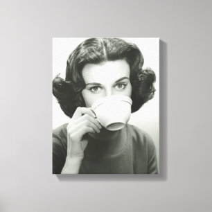 Woman Drinking Canvas Print
