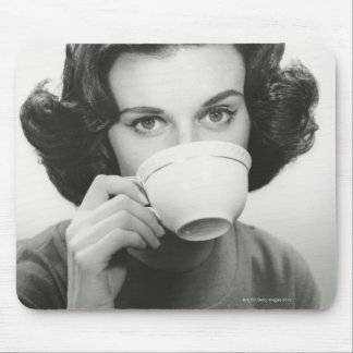 Woman Drinking Mouse Mat