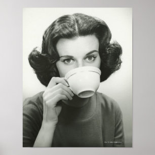 Woman Drinking Poster