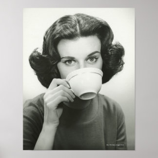 Woman Drinking Poster