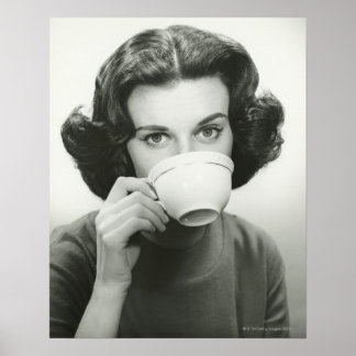 Woman Drinking Poster