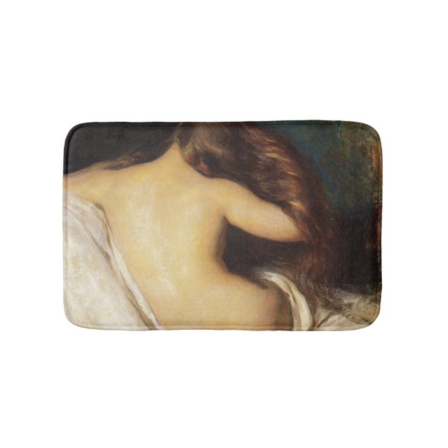 Woman Drying Her Hair (by Joseph DeCamp) Bath Mat (Front)