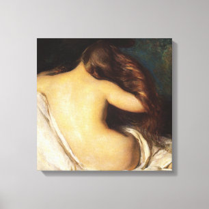 Woman Drying Her Hair (by Joseph DeCamp) Canvas Print