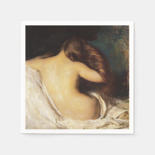 Woman Drying Her Hair (by Joseph DeCamp) Napkin
