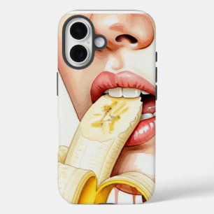 woman eating paled banana  iPhone 16 case