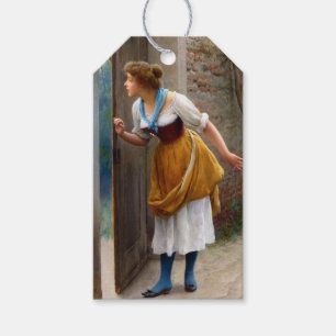 Woman Eavesdropping (by Eugene de Blaas) Gift Tags