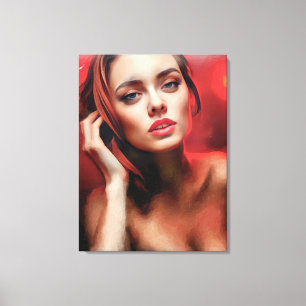 Woman, Elegance Carlate Canvas Print