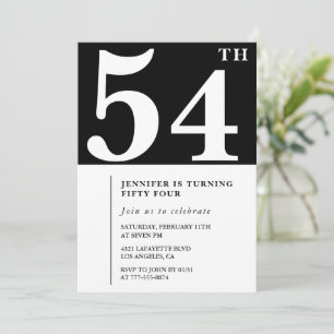 Woman Elegant 54th birthday invitation Chic Simple