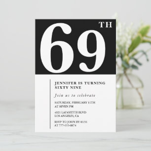 Woman Elegant 69th birthday invitation Chic Simple