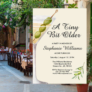 Woman Elegant MarTini Bit Older 30th birthday Invitation