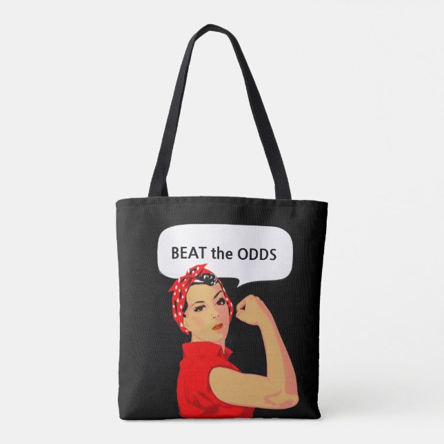 Woman Empowerment & Beat the Odds Editable Text Tote Bag (Back)