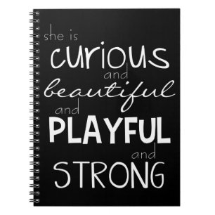 Woman Empowerment Strong Beautiful "She Is" Gift Notebook