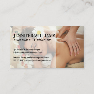 Woman Enjoying Back Massage Business Card