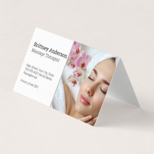 Woman Enjoying Spa Flower Petals Business Card