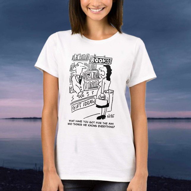 Woman enquires at a Bookshop T-Shirt (Creator Uploaded)