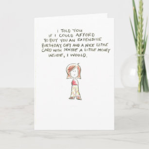 woman expenses birthday gift card