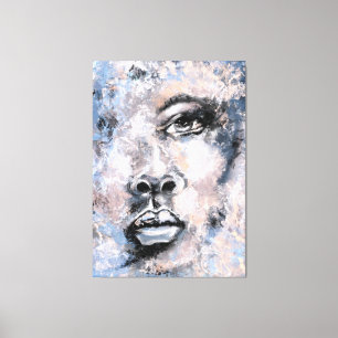 Woman Face - Abstract Art Modern Style Painting Canvas Print