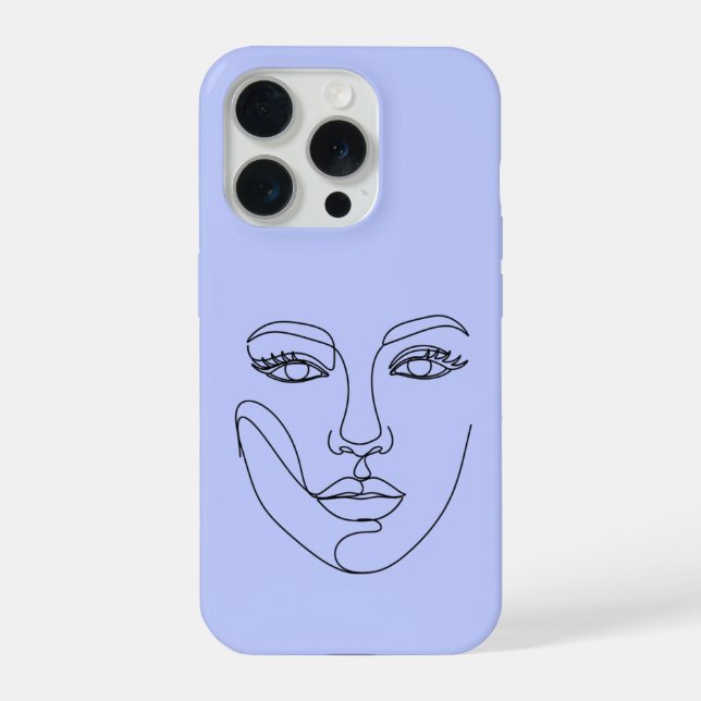  Woman Face Abstract Modern Line Art Design iPhone Case (Back)