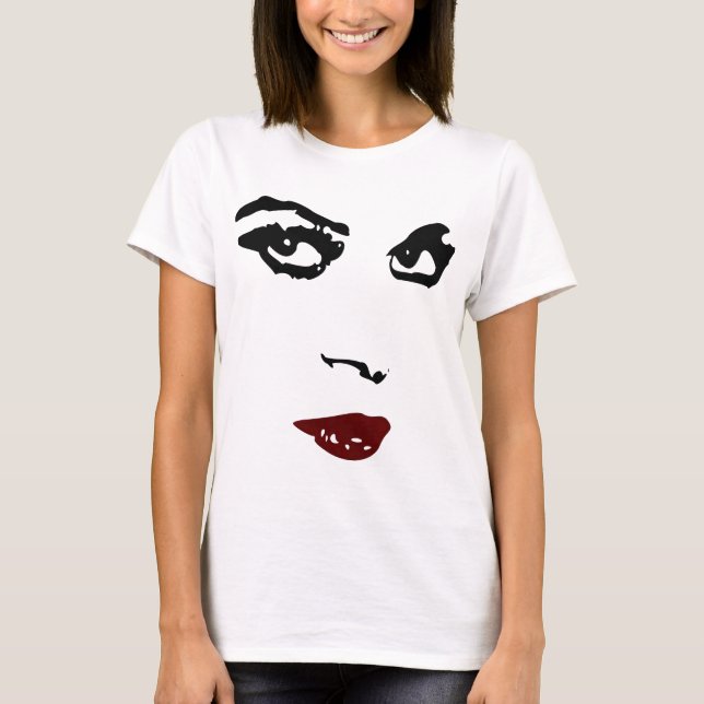 Woman face, charcoal drawing digitalised T-Shirt (Front)