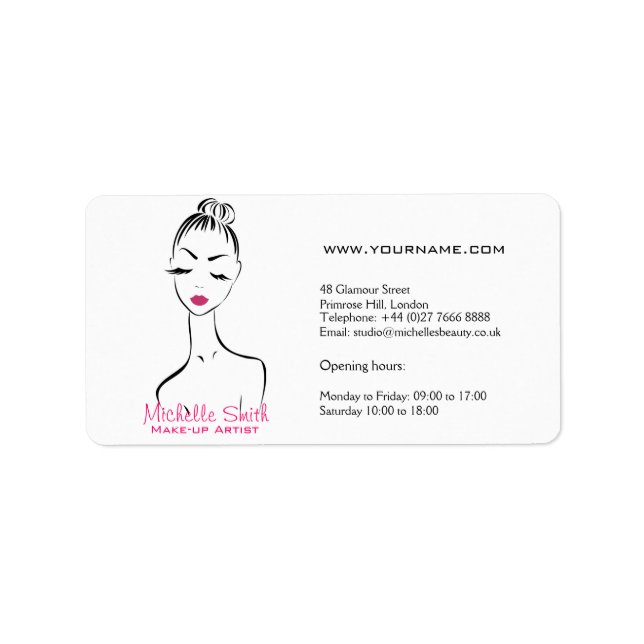 Woman face Make-up artist company branding Label (Front)