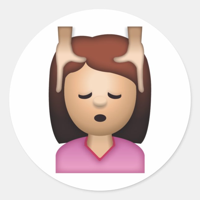 Woman Face Massage - Emoji Classic Round Sticker (Front)