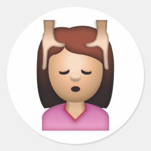 Woman Face Massage - Emoji Classic Round Sticker