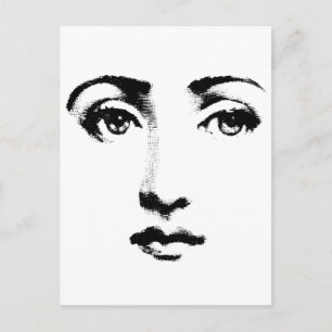 Woman face postcard