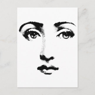 Woman face postcard