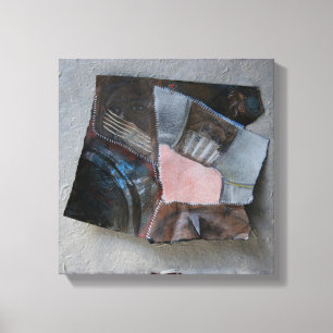 Woman Face scratches tears Collage Canvas Print