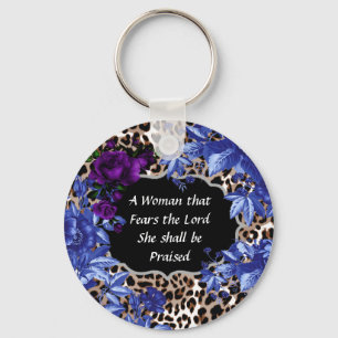 Woman Fears the Lord Animal Print  Key chain