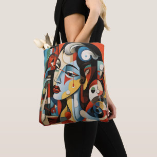 Woman Female Cubism Tote Bag
