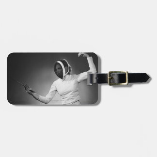 Woman Fencing Luggage Tag