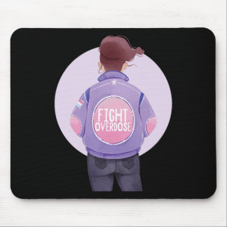 Woman Fight Overdose Purple Ribbon Overdose Awaren Mouse Mat