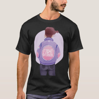Woman Fight Overdose Purple Ribbon Overdose Awaren T-Shirt