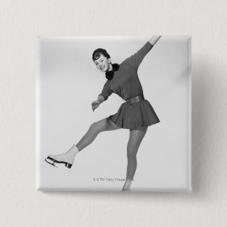 Woman Figure Skating 15 Cm Square Badge