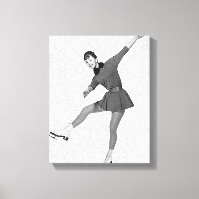 Woman Figure Skating Canvas Print (Front)