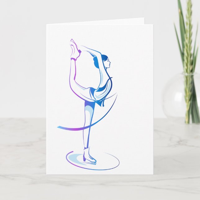 Woman Figure Skating Greeting Cards (Front)