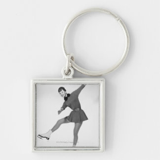 Woman Figure Skating Key Ring