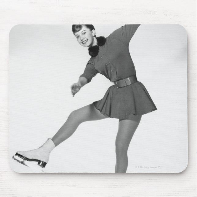 Woman Figure Skating Mouse Mat (Front)