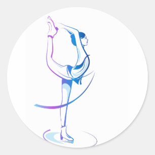 Woman Figure Skating Stickers