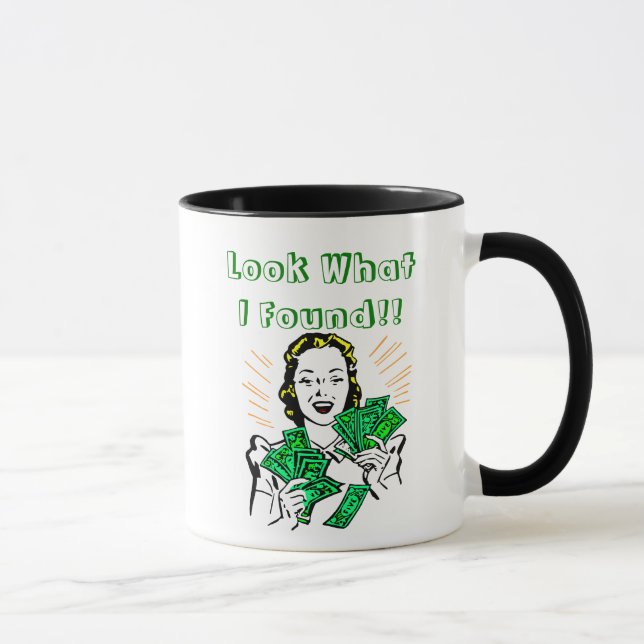 Woman Finding Money Mug (Right)